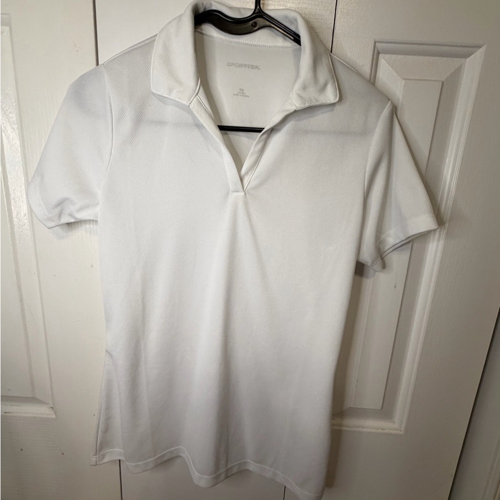 Sport-Tek Women's White Button Down Shirt